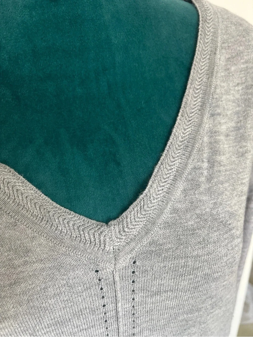 Promod Light Grey V-Neck Sweater